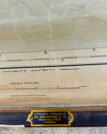 TELA DE MAPA DO GRUPO OTIENTAL DO ARQUIPÉLAGO DOS AÇORES