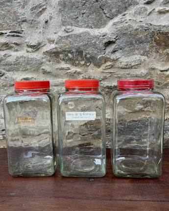 FRASCOS DE VIDRO DAS MERCEARIAS ANTIGAS - trio